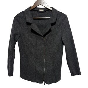 Annette Gortz Cardigan Jacket Women XS 34 Gray Wool Cashmere Asymmetrical Zipper